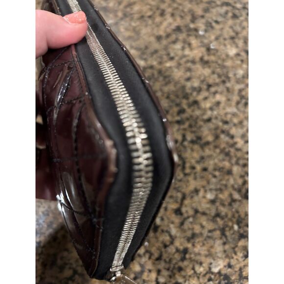 Chanel Deep Burgundy Quilted Patent Leather CC Zip Around Wallet Organizer - Picture 8 of 11